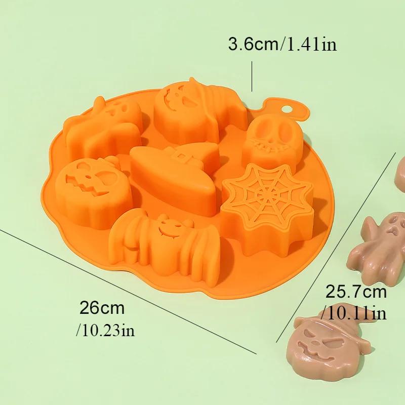 3D Silicone Halloween Cake Mold Pumpkin Ghost Shape Mould for Making Cookie Candy DIY Cake Decoration Tools Baking Accessories