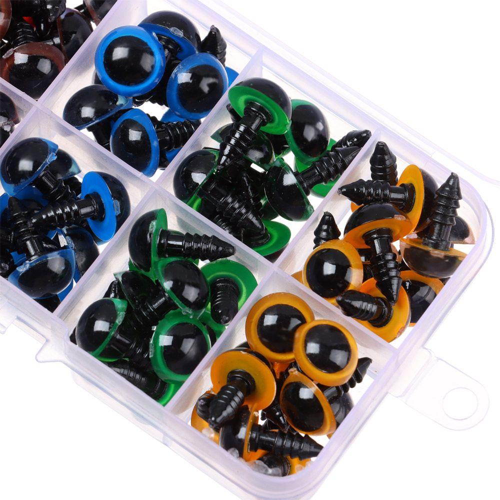 100PCS 8-12mm Mix Color Plastic Animal Safety Eyes For Toys Crochet Doll Bear Stuffed For Dolls Eyes Craft Accessories Box
