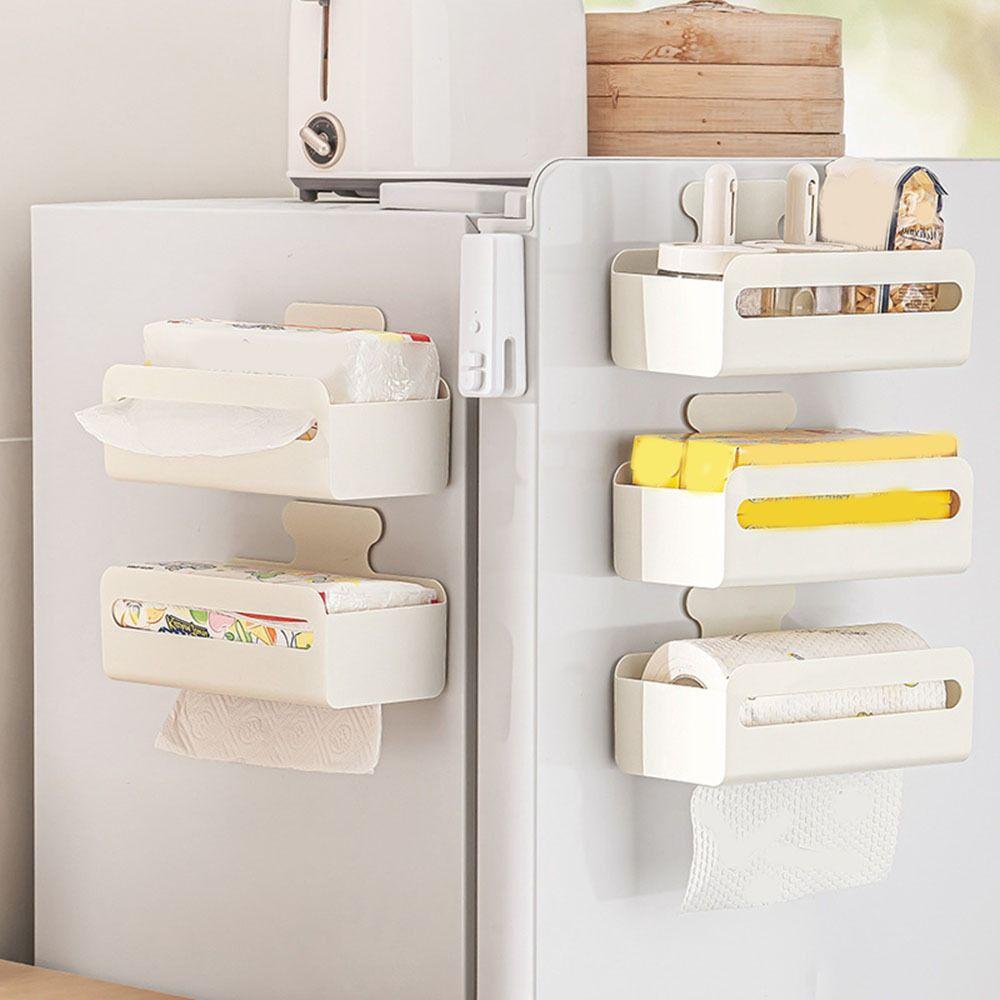 Punch Free Magnetic Storage Box Large Capacity Tissue Dispenser Refrigerator Organizer  Bathroom