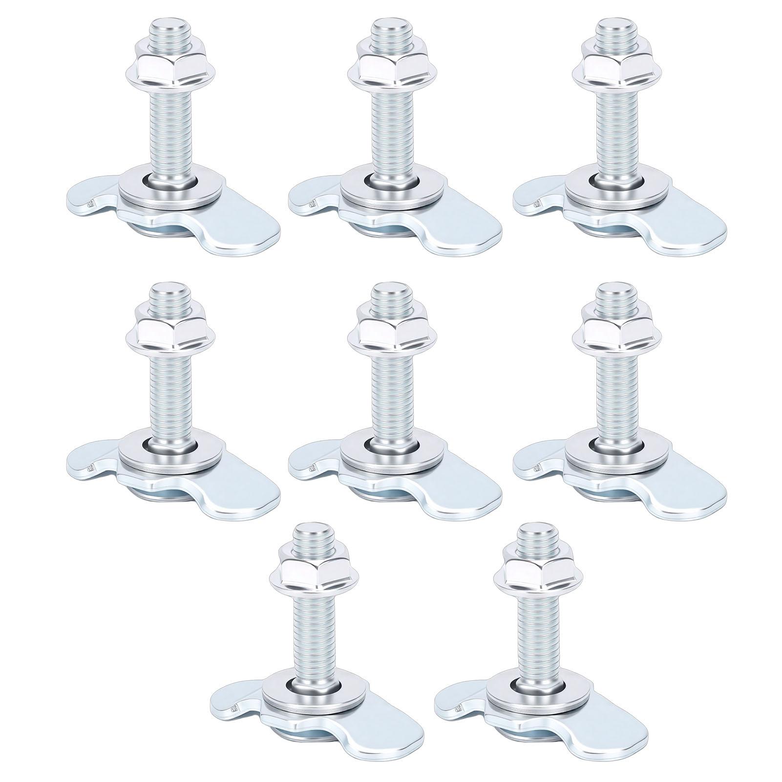 

8PCS M8x40 L Track Double Lug Threaded Stud Nut Fitting Tie Down 6000 LBS Load Capacity for Truck Bed Trailer Control Pickup RV ATV