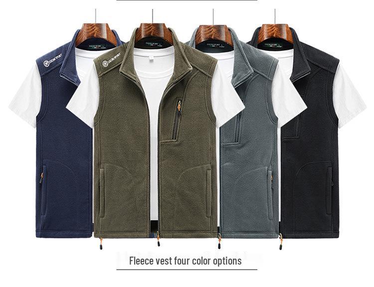 2024 Men's Autumn Fleece Vest Outdoor Sports Hoodie Jacket