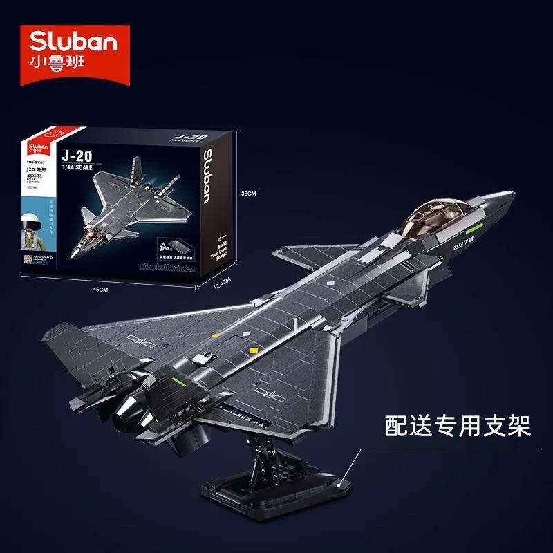 Sluban MOC Armed Fighter Aircraft Model Building Blocks Technology J-16S SU-27 Fighter Bomber DIY Bricks Toy Kids Boys Gifts