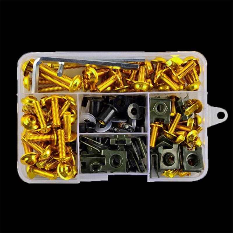 177PCS Motorcycle CNC Alloy Fairing Bolt Screw Nut Kit For Suzuki GSXR 600 750 1000 K1-K8 Kawasaki Z750 Z900 Z1000 Z800 400 300