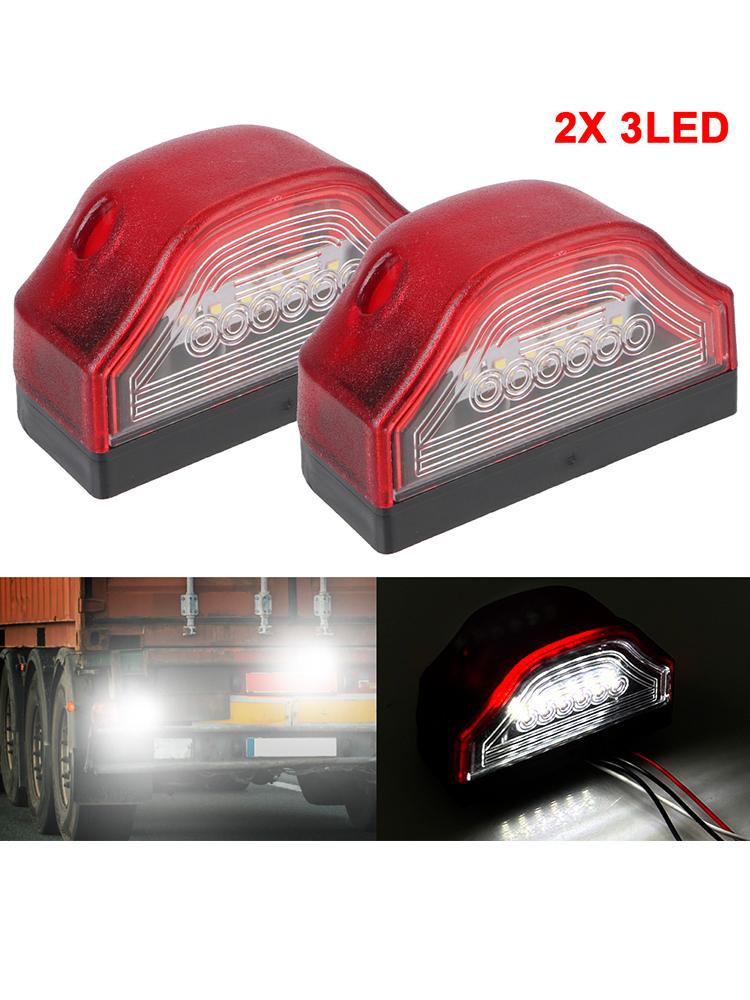 3 LED Number Lamps 12V-24V E9 Waterproof for Lorry Truck Trailer White Light Car License Plate Light