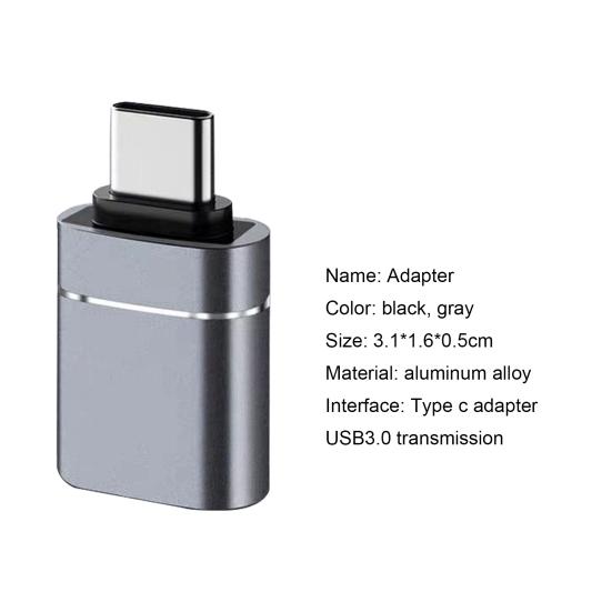 OTG Adapter Plug Aluminum Alloy Type-C Play Mini to USB 3 Converter
