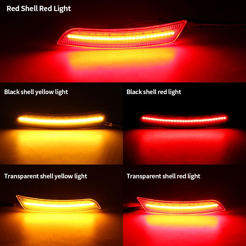 2 Stück LED Seitenmarkierungsleuchten für Stoßstange Vorne Hinten Rot/Gelbes Licht Für Chevrolet Camaro Für Cadillac CTS ATS 16-18 Seitenblinkleuchten