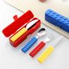 For Home Travel Kitchen Supplies Fun Diy Building Block Cutlery Set Stainless Steel Fork Spoon Portable Tableware