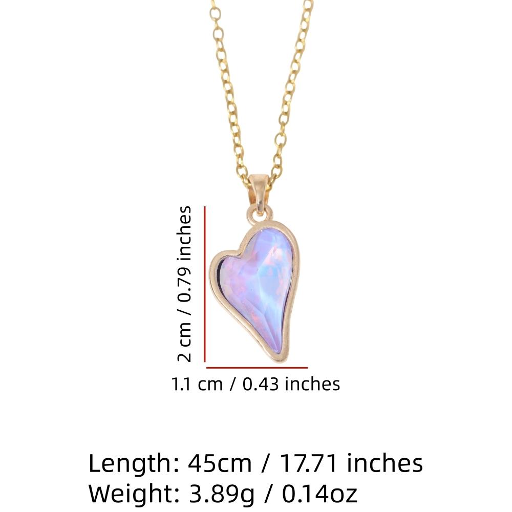 Heart Shape Pendant Necklace for Women Golden Stainless Steel Clavicle Chain Wedding Party Daily Wear Jewelry Accessories