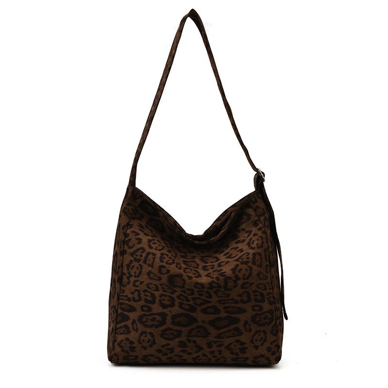 

2025 Холщовая сумка-тоут кроссбоди с леопардовым принтом: Модная плечевая сумка большой вместимости 36*12.5*33 cm