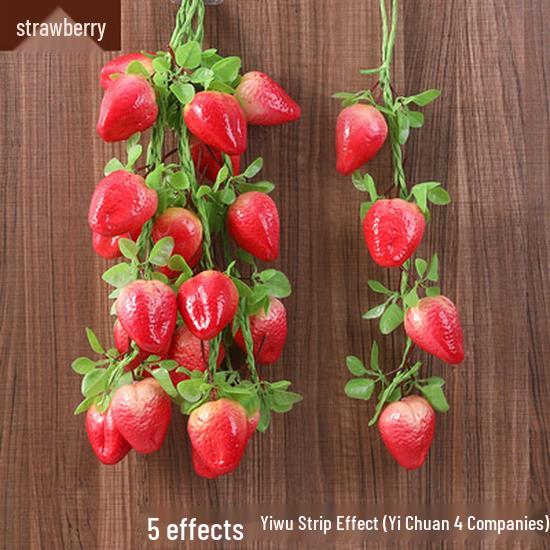 Farmhouse Restaurant Decor: Artificial Fruit Vine with Peaches, Apples, and Bananas.