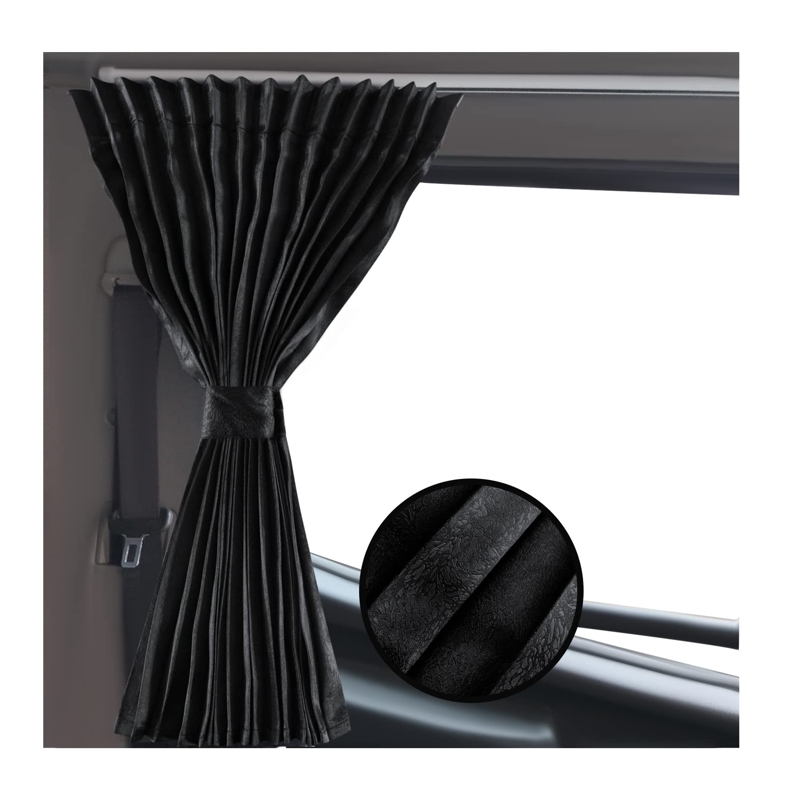 

ZATOOTO Шторы для грузовика Принадлежности для грузовика Боковые шторы Размер Сон Светоблокирующие Плиссированные 2 штуки Автотовары Автомобильный интерьер Сон в машине Ширина 100см x чёрный