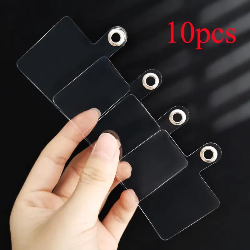 1-10PCS Transparent Flexible Mobile Phone Lanyard Cads Mobile Phone Universal Lanyard Transparent Lanyard Sticker Strap Clip Pen