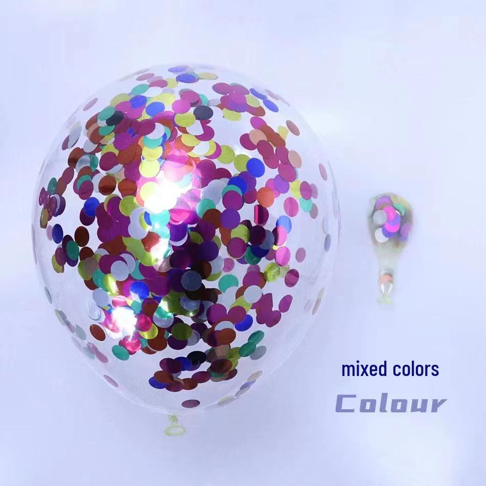 12-calowe przezroczyste balony lateksowe z konfetti i cekinami na wesela, urodziny i uroczystości świąteczne