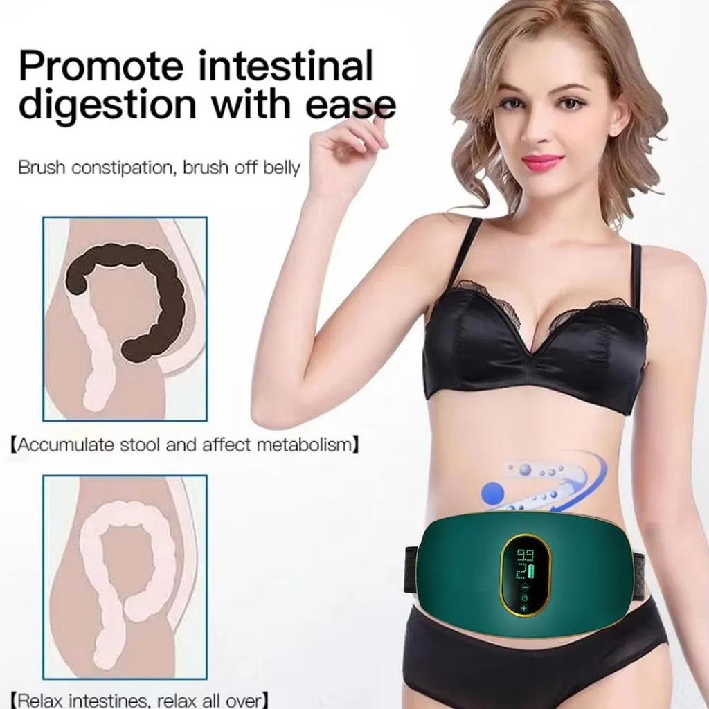 Electric Waist Massage Belt Rechargeable Vibration Body Massager for Home Fitness