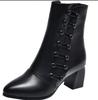 Fashion 2025New Women's Boots Winter Plush Warm Snow Boots Fashion Leather Ankle Boots for Women High Heel Boot High Quality Botas Mujer