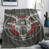 1 ks Flanelová deka s potiskem symbolu Satana, Vysoká kvalita, Pro všechna roční období, Domácí dekorace, Teplo a pohodlí, Perfektní pro vánoční dárky