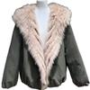 Real Shot, Glacier Pie Overcomes Hooded Jacket, Women's Short Goose Down Jacket, Real Fur Fox Fur Coat