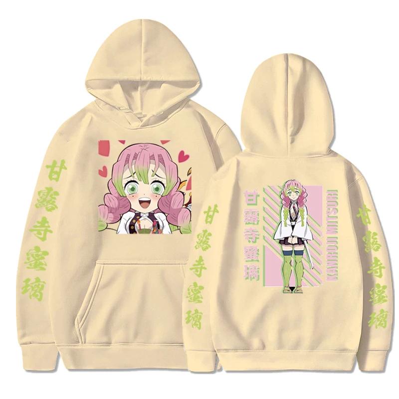 Herbst Hoodies Anime Kanroji Mitsuri Langarm Y2k Kleidung Druck Sweatshirt Damen Locker Anime Hoodie