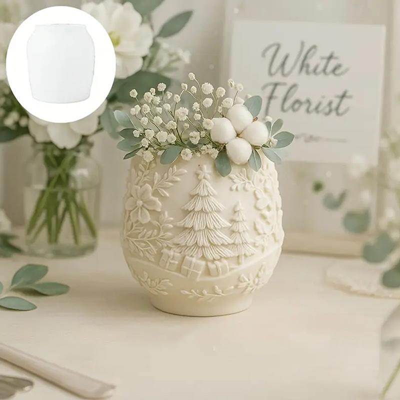 Large Christmas Silicone Mold, Suitable For Making Flower Pots, Candles, Storage Boxes - Non-sticky Soft Reusable DIY Mold