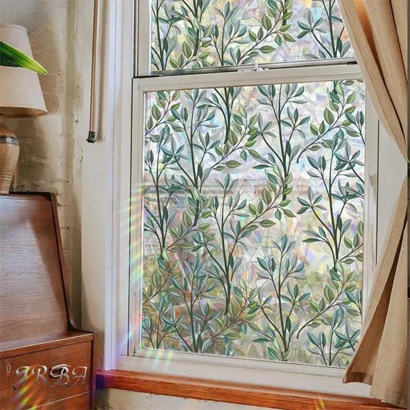 Film de protection pour vitrage Vignes vertes Feuilles Vitrail Autocollants pour fenêtre Vitre Dépoli Autocollant pour fenêtre de cuisine Porte d'entrée Maison