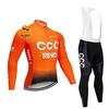 Fleece Cycling Jersey Set Long Sleeve Mens Breathable Quick-Dry Bike Riding Apparel Fall