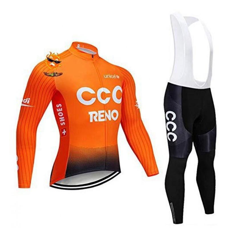 Fleece Cycling Jersey Set Long Sleeve Mens Breathable Quick-Dry Bike Riding Apparel Fall