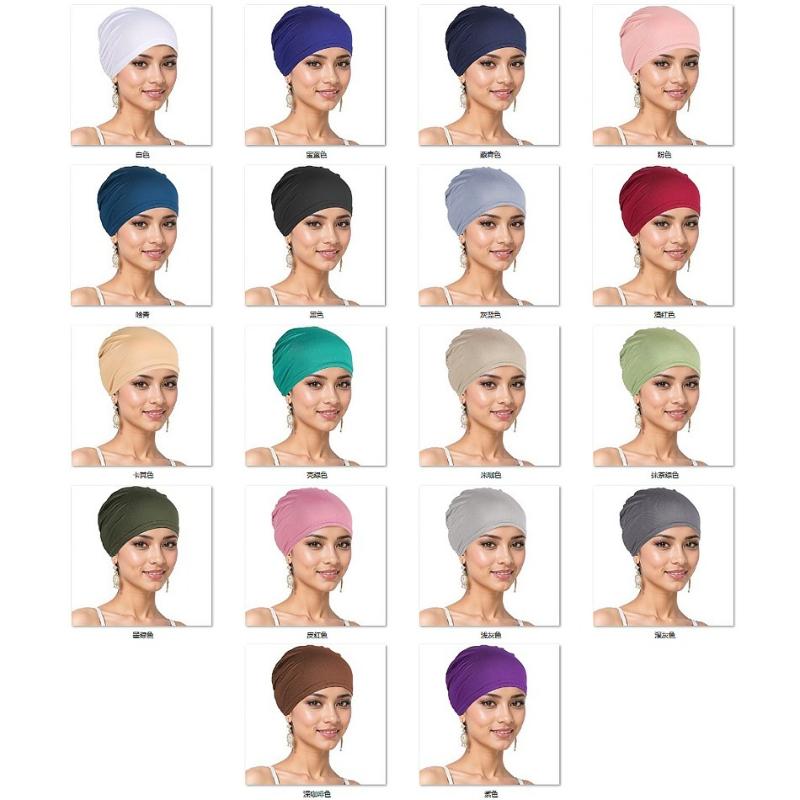 Fashion New Muslim Headscarf Hat for Women's Base Hat Underscarf Hijab Bonnet Soft Stretch HIjabs Tube Cap Turbante Mujer Hat