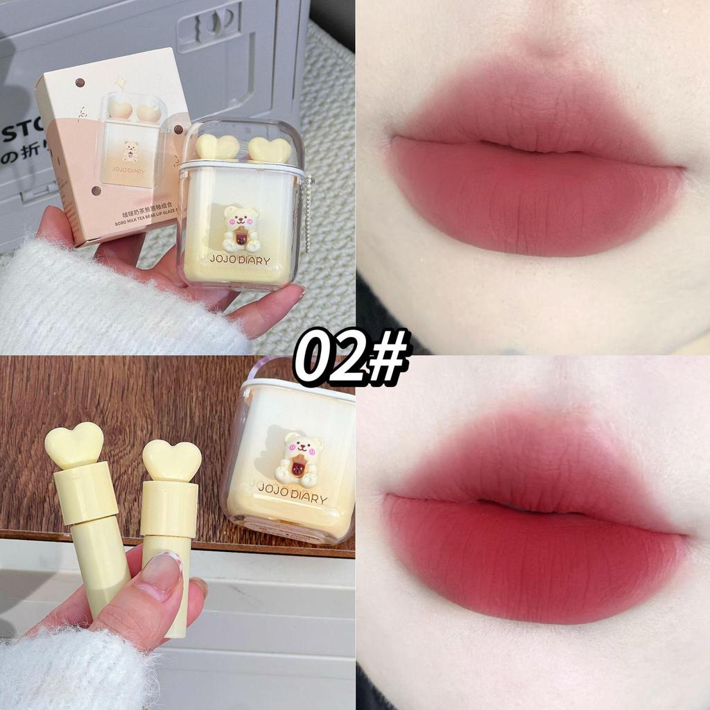 Bobo Matte Lip Glaze Set: Soft, Low-Saturation Shades for a Natural Look - Ideal for Students This Autumn/Winter.