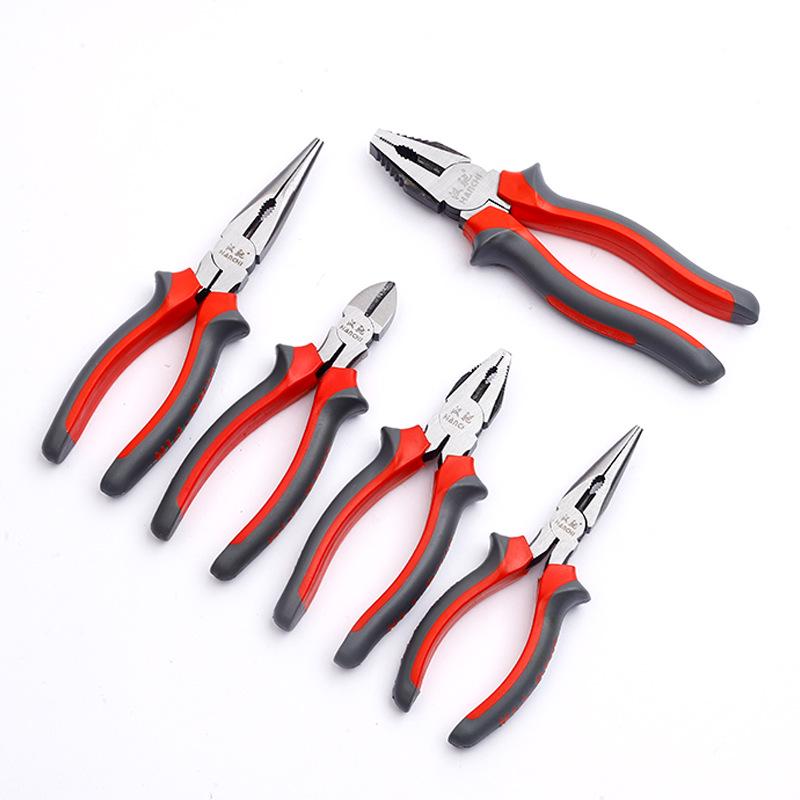 Toad Pattern Industrial-Grade Steel Pliers: 8" Wire, Diagonal Cutting, 6" Needle-Nose
