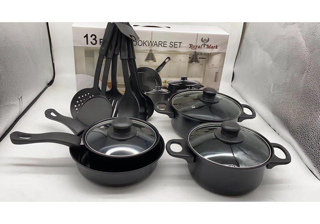 13-Piece Non-Stick Cookware Set: Includes Spatula, Soup Pot, Maifan Stone Pot, Milk Pot, Frying Pan