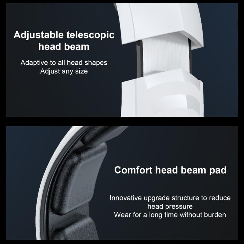 Gaming Headsets with Microphone Led Light Stereo Bass Surround 2.4Ghz Bluetooth-compatible Headphone for Laptop Desktop