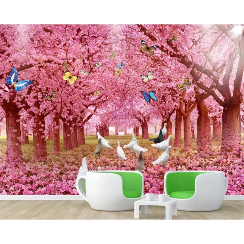 

Cherry Tree Wallpaper Park Mural Living Room Bedroom Background Tv Sofa Background Wall 3d Wallpaper Home Decoration 200 cm(W) x 140 cm(H)