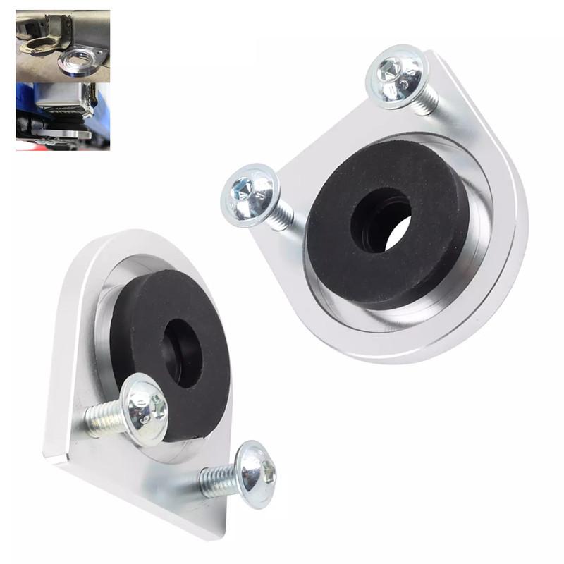 Silver Pair Aluminum Radiator Lower Bracket Relocator + Low Profile Bushings For Honda Upgrade Diy Accessories серебряный