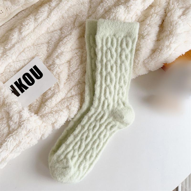 1/3/5PAIRS Winter Socks Thicken Wear-resistant -calf Socks Anti-slip Long Cotton Socks Coral Fleece Soft Cotton Socks