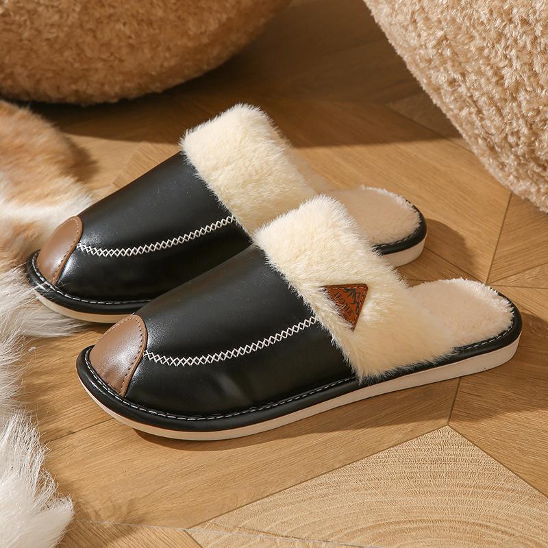 Bavlněné pantofle pro ženy na jaro, podzim a zimu, vhodné pro vnitřní použití, protiskluzové domácí, teplé domácí, párové, zimní plyšové pánské pantofle