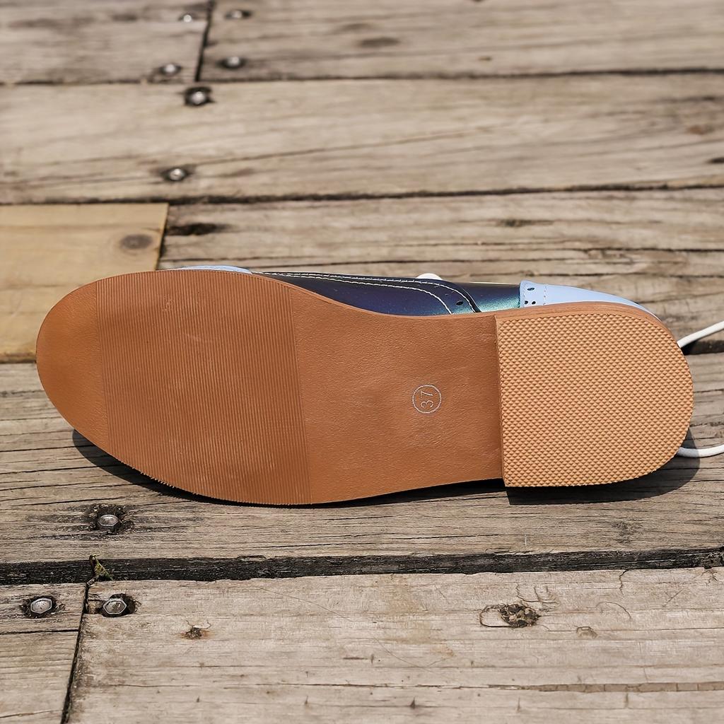 2025 Spring/Fall Block-Heel Pumps for Women - Plus Size Color-Block Lace-Up Round-Toe Pumps