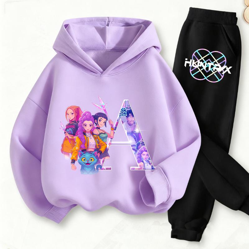 

Комплекты одежды для девочек Комплект с принтом Повседневная толстовка Худи Мода для девочек Детская одежда Спортивная одежда 140