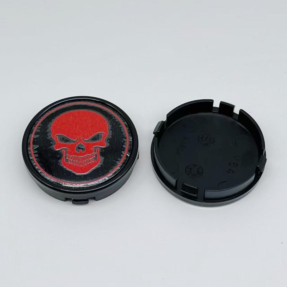 4pcs O.D 64MM (I.D 61MM ) Skull Logo Emblem Car Wheel Center Caps for Volvo Rim Hubcaps Cover Wheels Hub Lid Replace Accessories