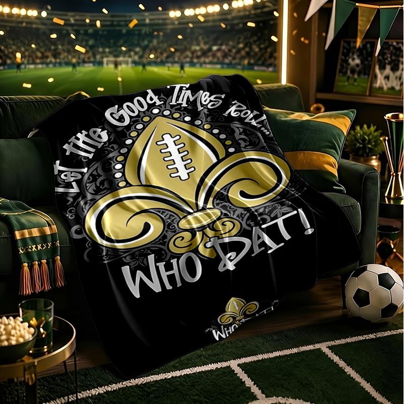 Who Dat Nation Football Blanket Lightweight Flannel Bedding Blanket Perfect for Travel, Camping, Living Rooms, Offices, Sofas, Fan Christmas gift
