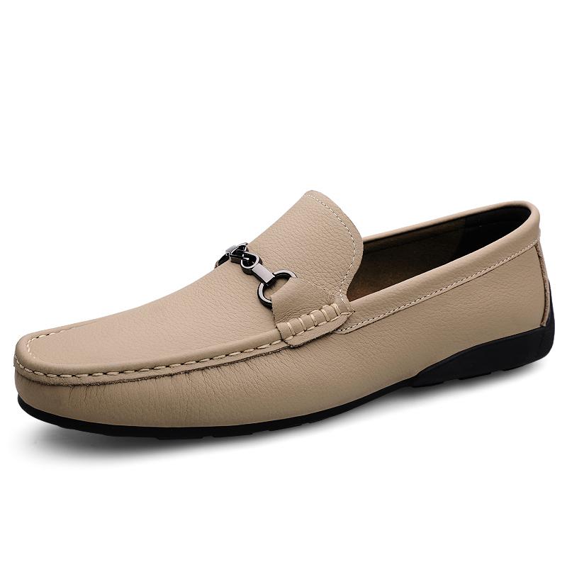 Fashion New Arrival Mens Leather Loafers Non Slip Walking Flats Breathable Outdoor Slip On Casual Shoes Male Work Office Driving Shoes