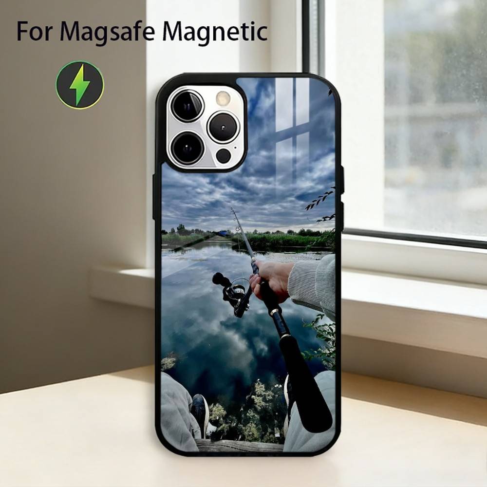 Carp Fish Fishing R-Rod Phone Case For iPhone17,16,15,14,13,12,11 Plus,Pro Magnetic For Magsafe Wireless Charging