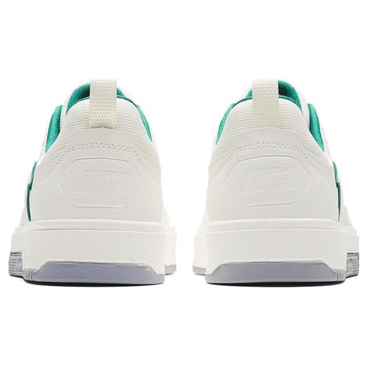 New Anta Anti Slip Wear Resistant Low Top Skateboard Shoes Men's White Green 112348011-1
