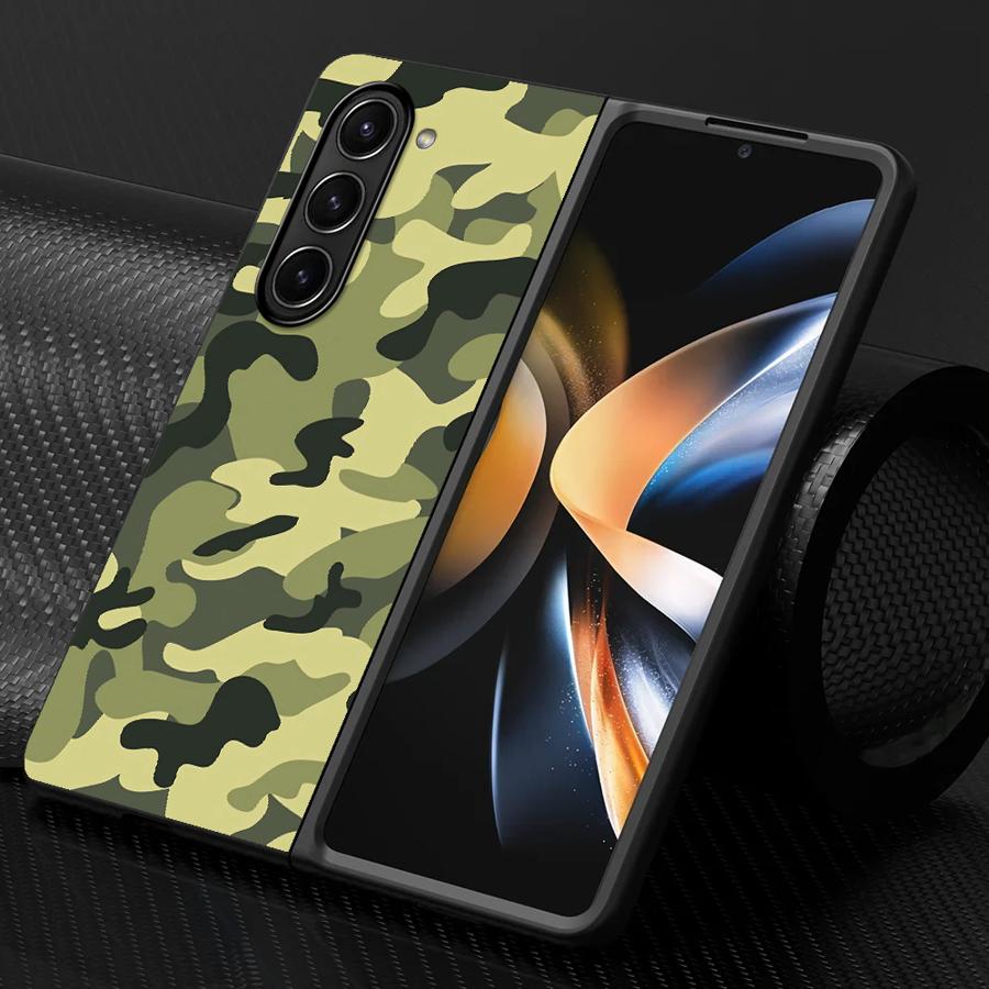 Back Phone Cover Case for Samsung Galaxy ZFold3 ZFold7 ZFold4 ZFold5 Z Fold 7 6 5 4 3 ZFold6 Camouflage Pattern
