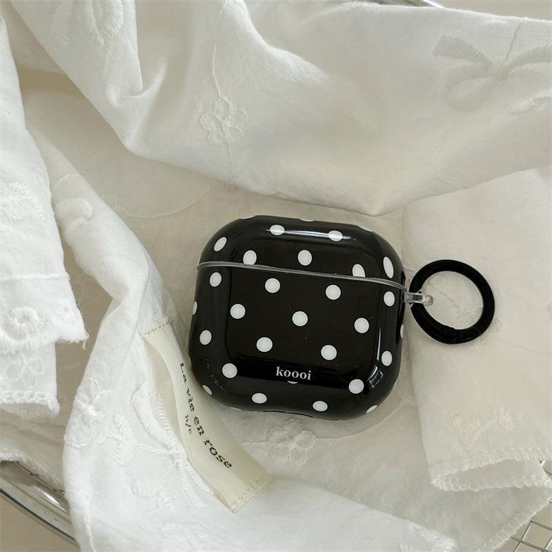 Simple Black and White Polka Dot AirpodsPro1 Earphone Case for Apple 1/1/1/1st Generation Wireless Bluetooth Case