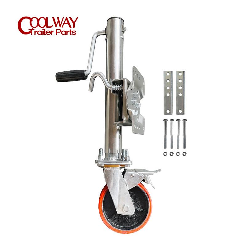 6 Inch Solid Wheel With Brake CAP 1200 LBS Trailer Jack Jockey Wheel Boat RV Parts Accessories