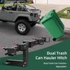 Adjustable Dual Trash Can Hauler Hitch, 2' Receiver, Black