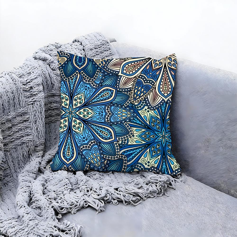 Ethnic Indian Ethnic Pattern Cushion Cover Premium Comfort Reversible Pillow Cove Two In One Design for Any Room Car Interior