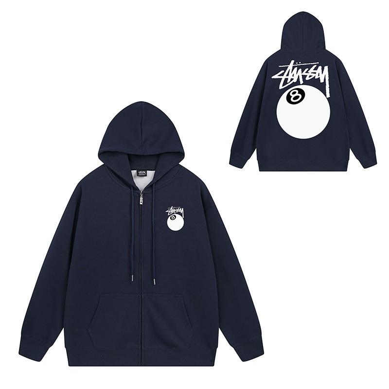 Trendy brand zipper hooded autumn and winter new letter flame pai jiu couple coat