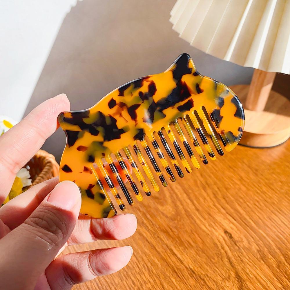 Cat Ear Shaped Acetate Comb Wide Toothed Colorful Makeup Comb Hair Accessories Hair Styling Tool Hairdressing Comb Student