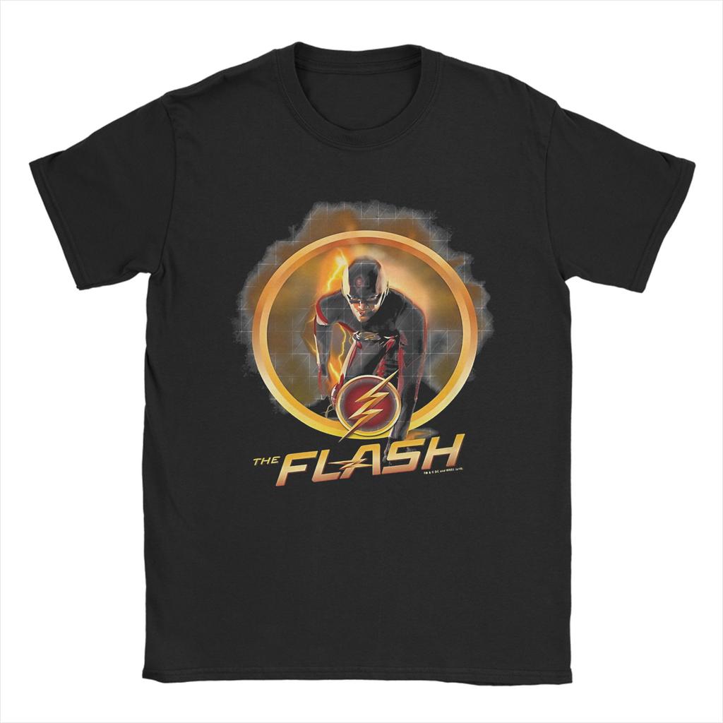 Flash Logo TShirts for Unisex Novelty Pure Cotton Tees O Neck Short Sleeve T Shirt Birthday Gift Clothing